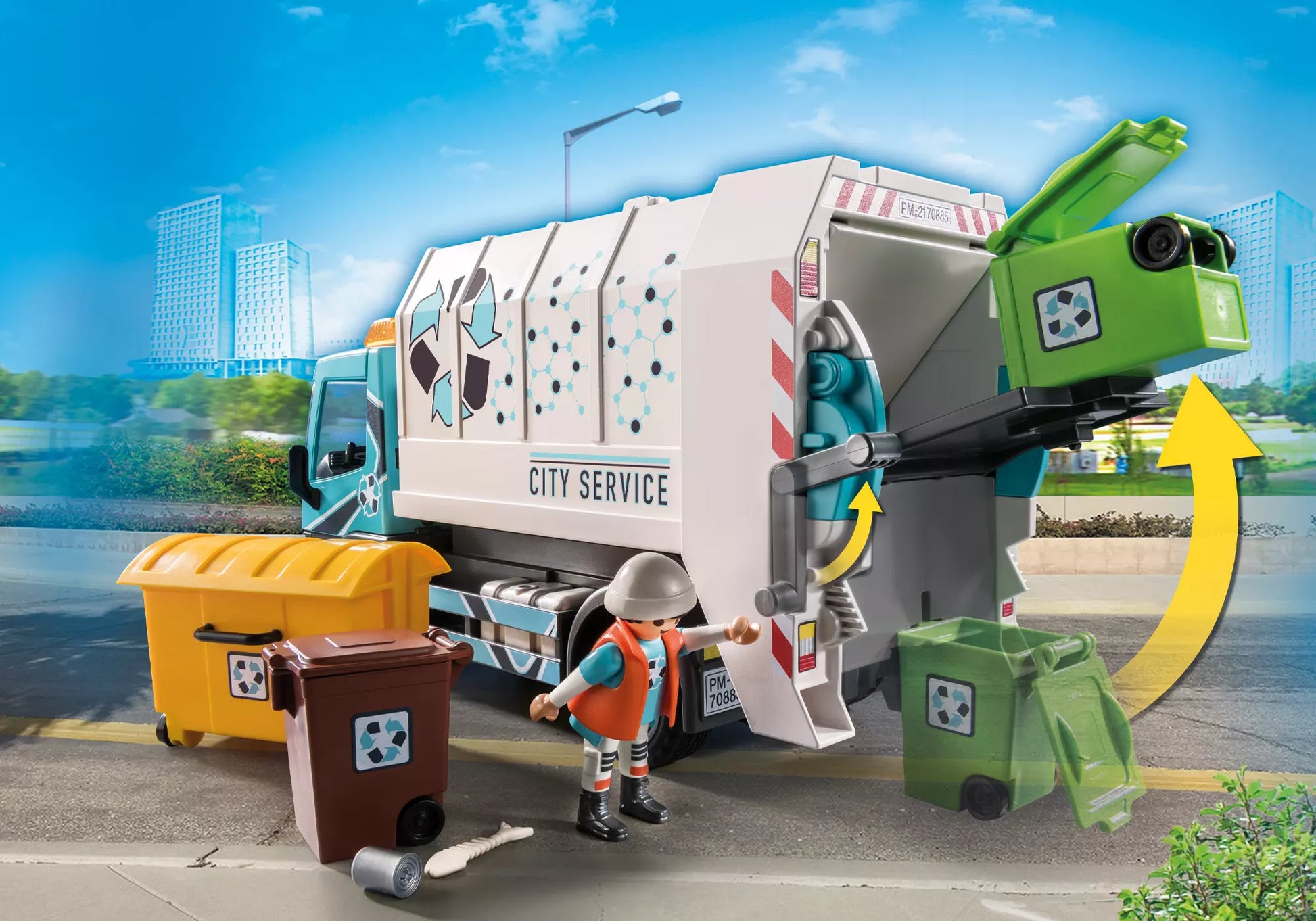 Playmobil 70885 City Life Promo Pack Müllfahrzeug mit Blinklicht - plegobil