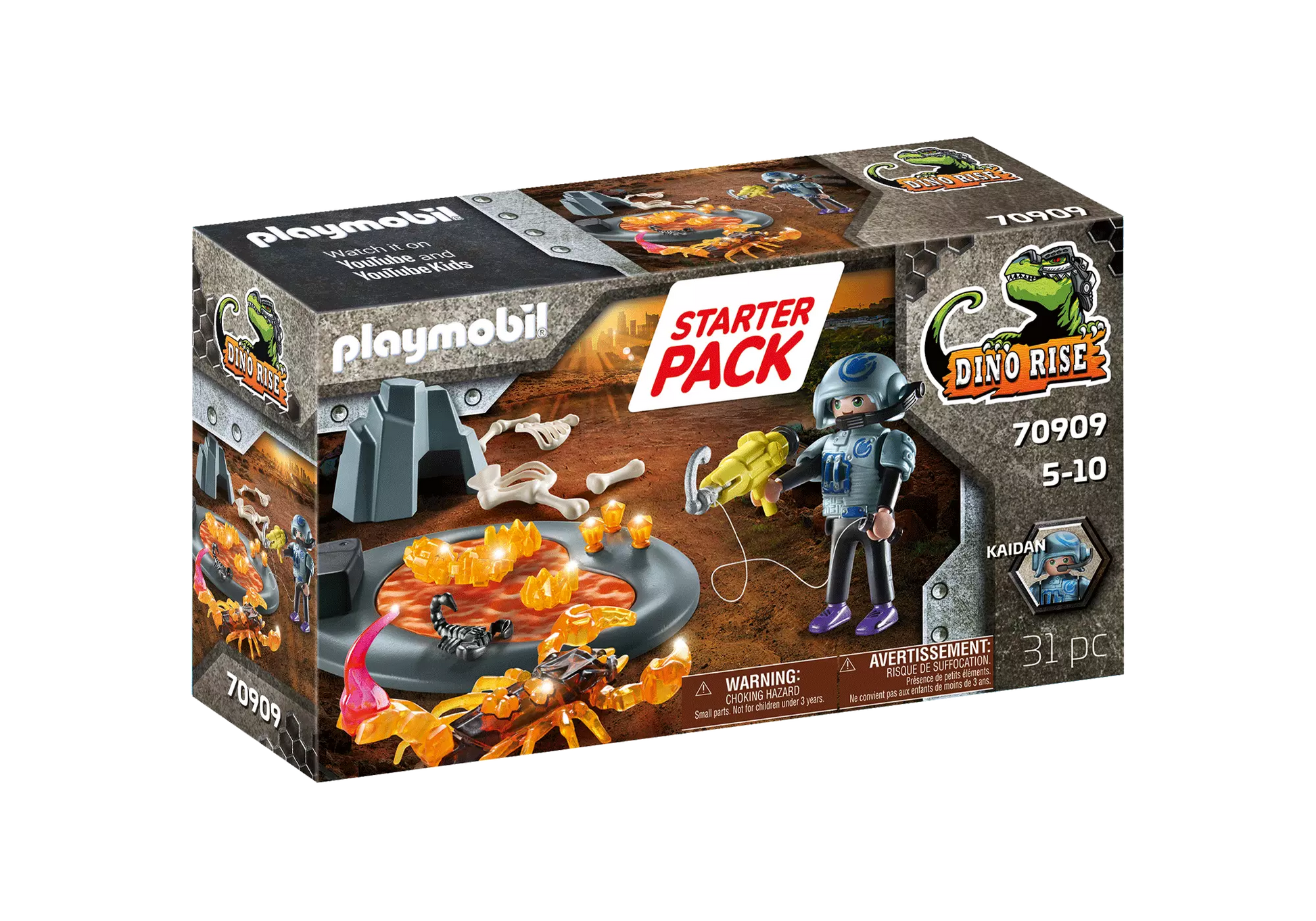 Playmobil 70909 Dino Rise Starter Pack Starter Pack Kampf gegen den Feuerskorpion - plegobil