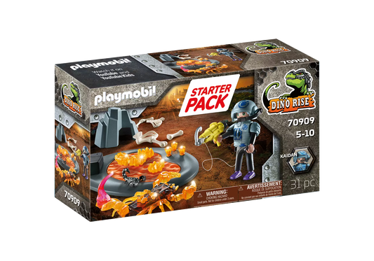 Playmobil 70909 Dino Rise Starter Pack Starter Pack Kampf gegen den Feuerskorpion - plegobil