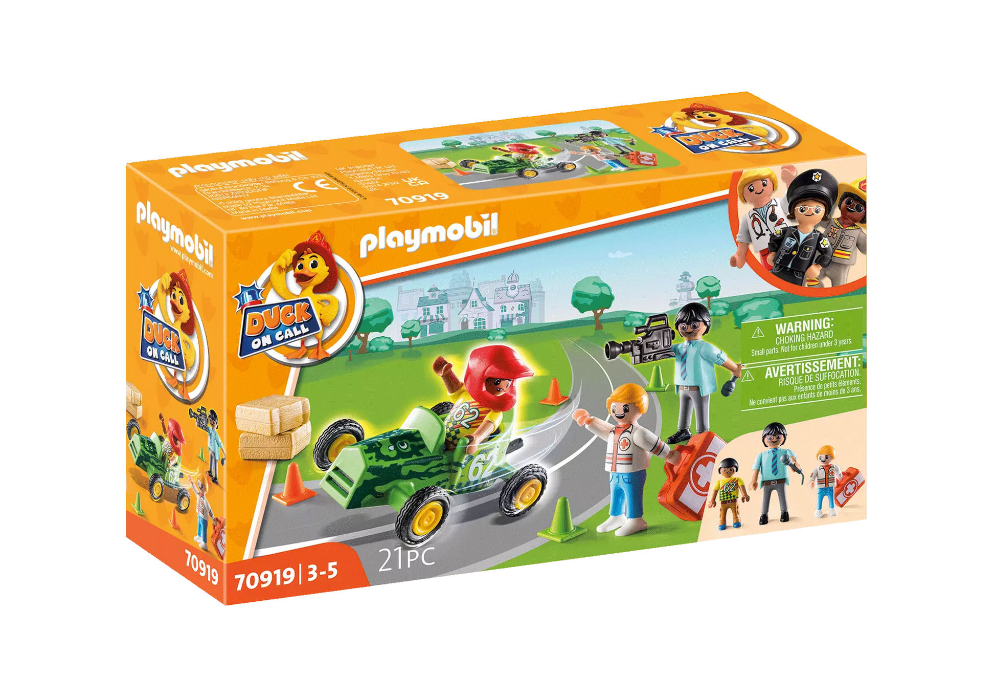 Playmobil 70919 Duck on Call Notarzt Action: Hilf dem Rennfahrer! - plegobil