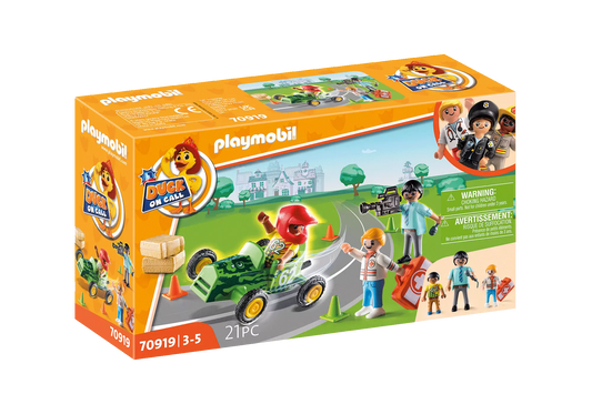 Playmobil 70919 Duck on Call Notarzt Action: Hilf dem Rennfahrer! - plegobil