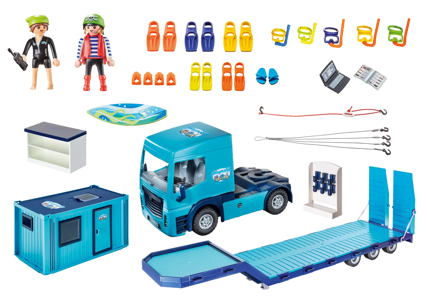 Playmobil 70959 Family Fun PLAYMOBIL-FunPark Tieflader mit Container - plegobil