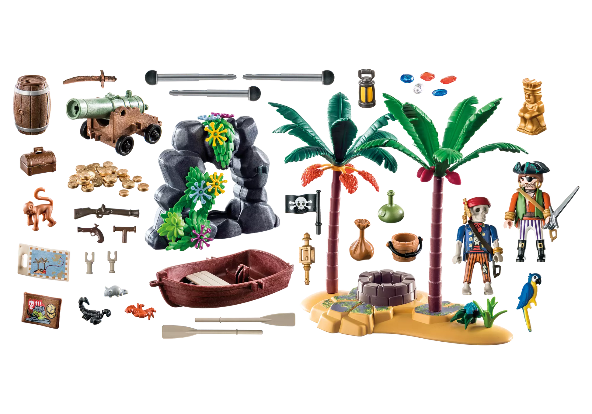 Playmobil 70962 Pirates Promo Pack Piratenschatzinsel mit Skelett - plegobil