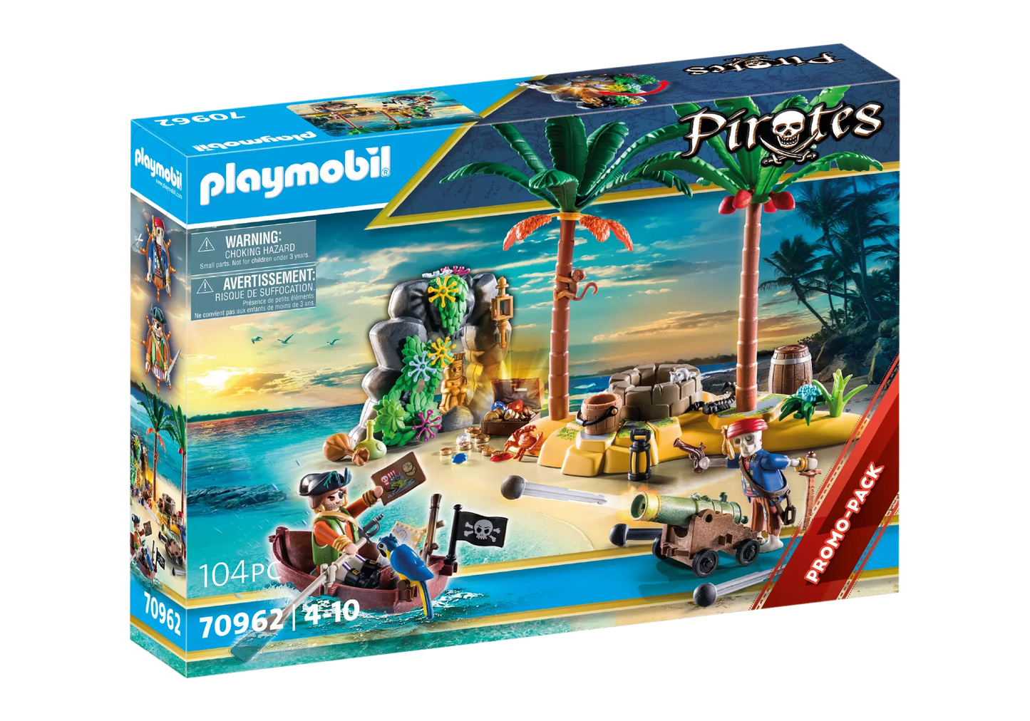 Playmobil 70962 Pirates Promo Pack Piratenschatzinsel mit Skelett - plegobil