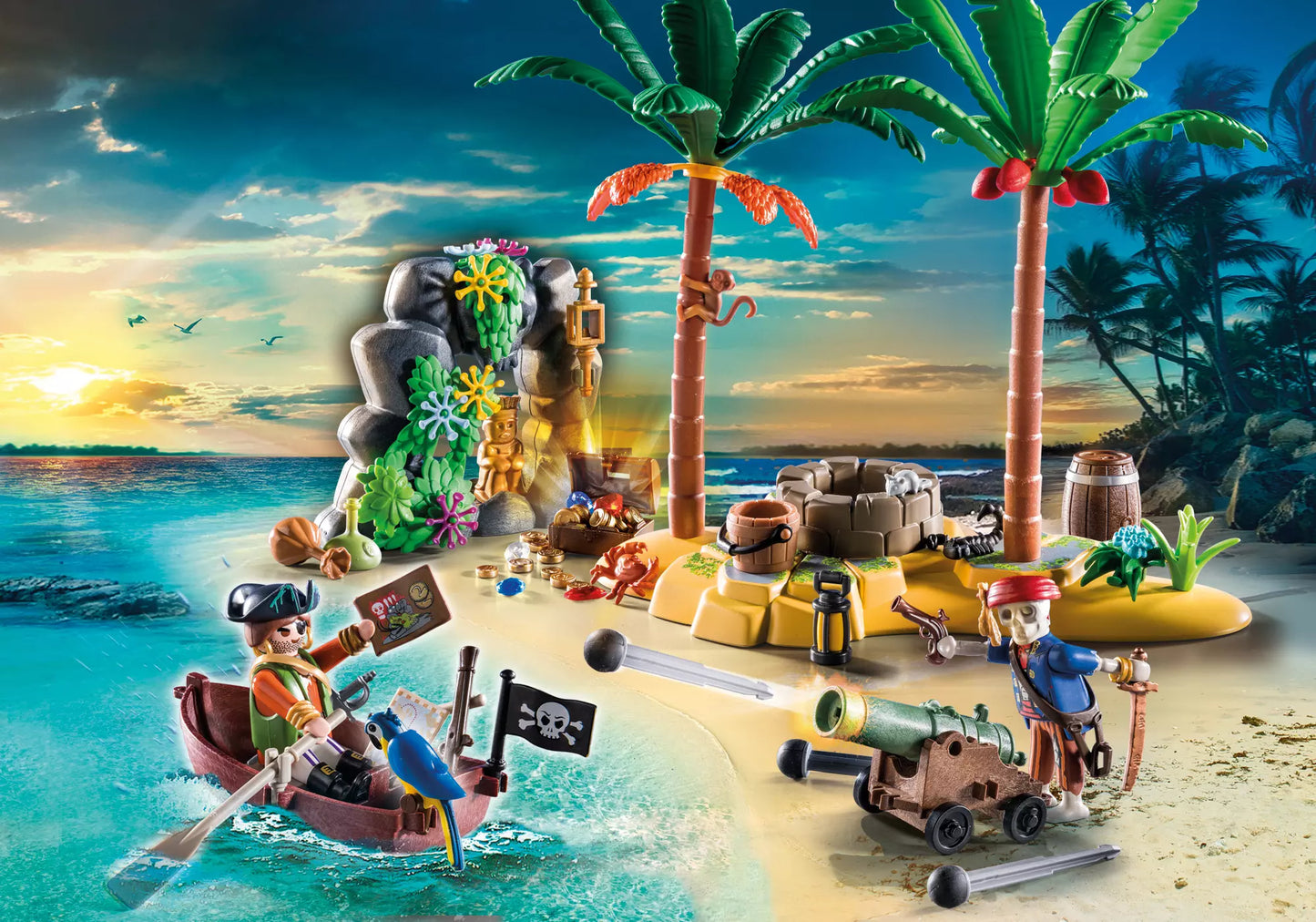 Playmobil 70962 Pirates Promo Pack Piratenschatzinsel mit Skelett - plegobil