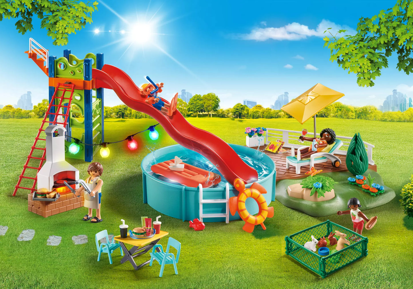 Playmobil 70987 City Life Poolparty mit Rutsche - plegobil