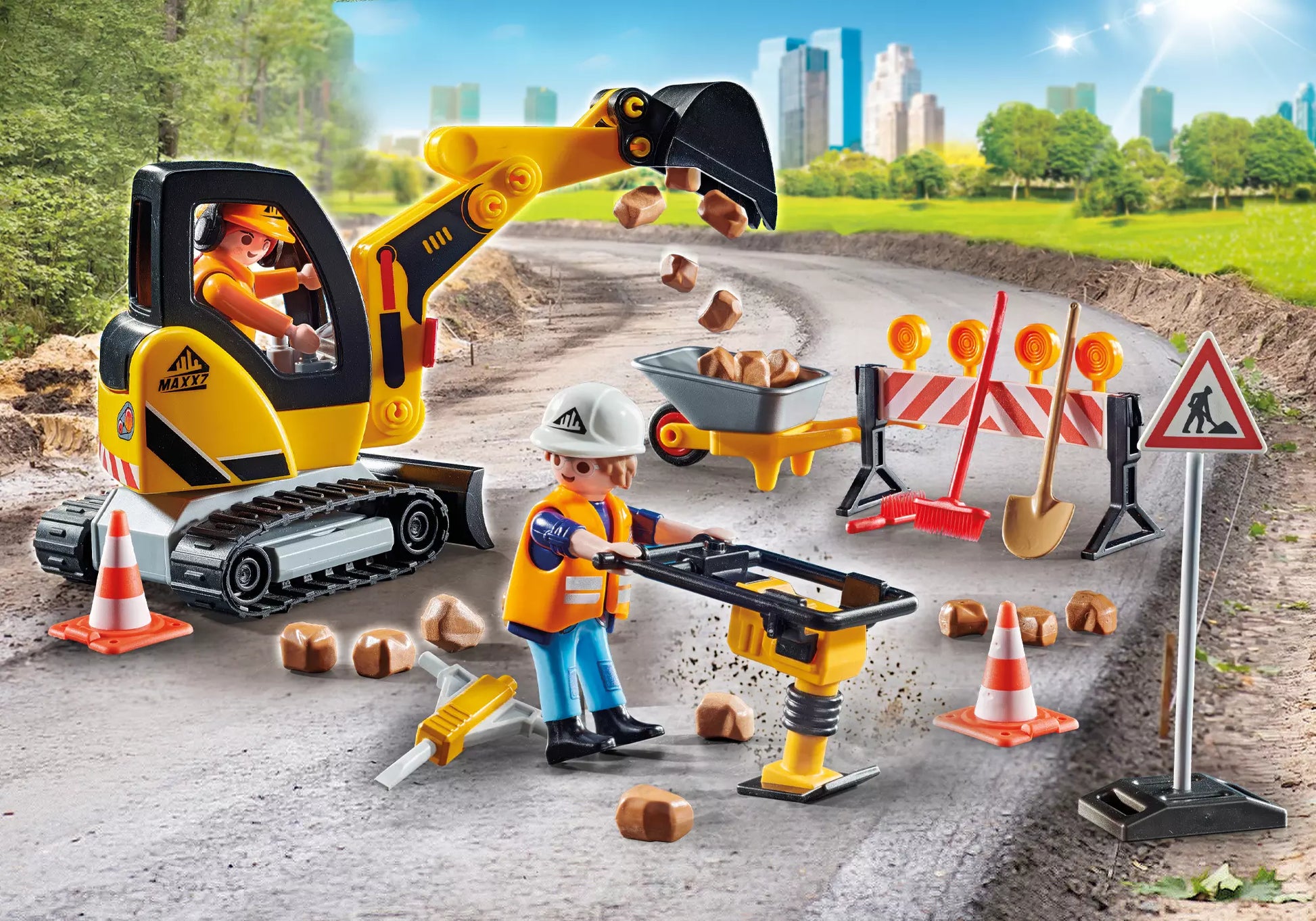 Playmobil 71045 City Action Promo Pack Straßenbau - plegobil