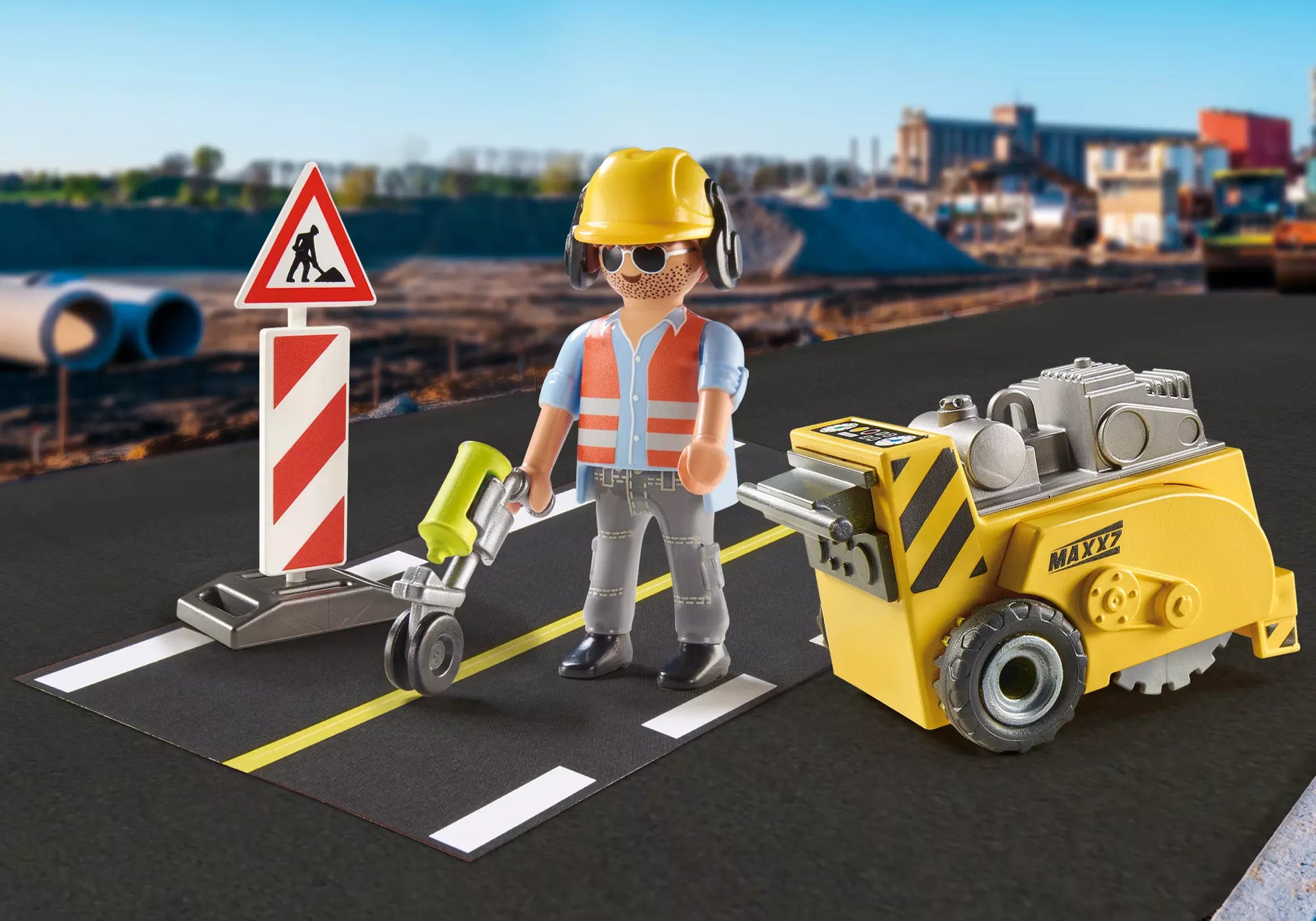 Playmobil 71185 City Action Geschenkset Bauarbeiter mit Kantenfräser - plegobil