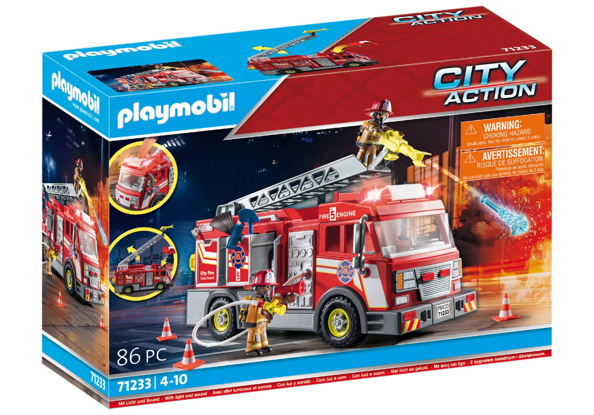 Playmobil 71233 City Action Amerikanischer Feuerwehr Leiterwagen - plegobil