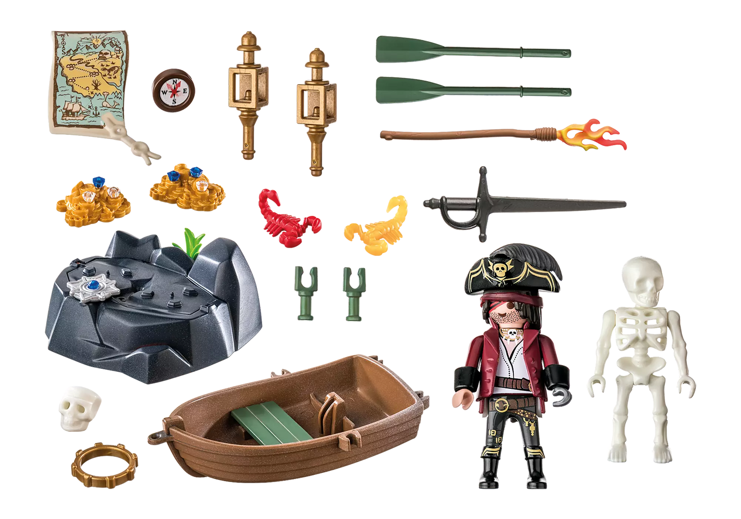 Playmobil 71254 Pirates Starter Pack Pirat mit Ruderboot - plegobil