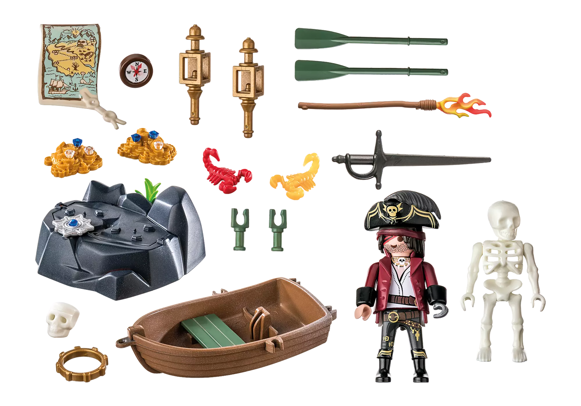 Playmobil 71254 Pirates Starter Pack Pirat mit Ruderboot - plegobil