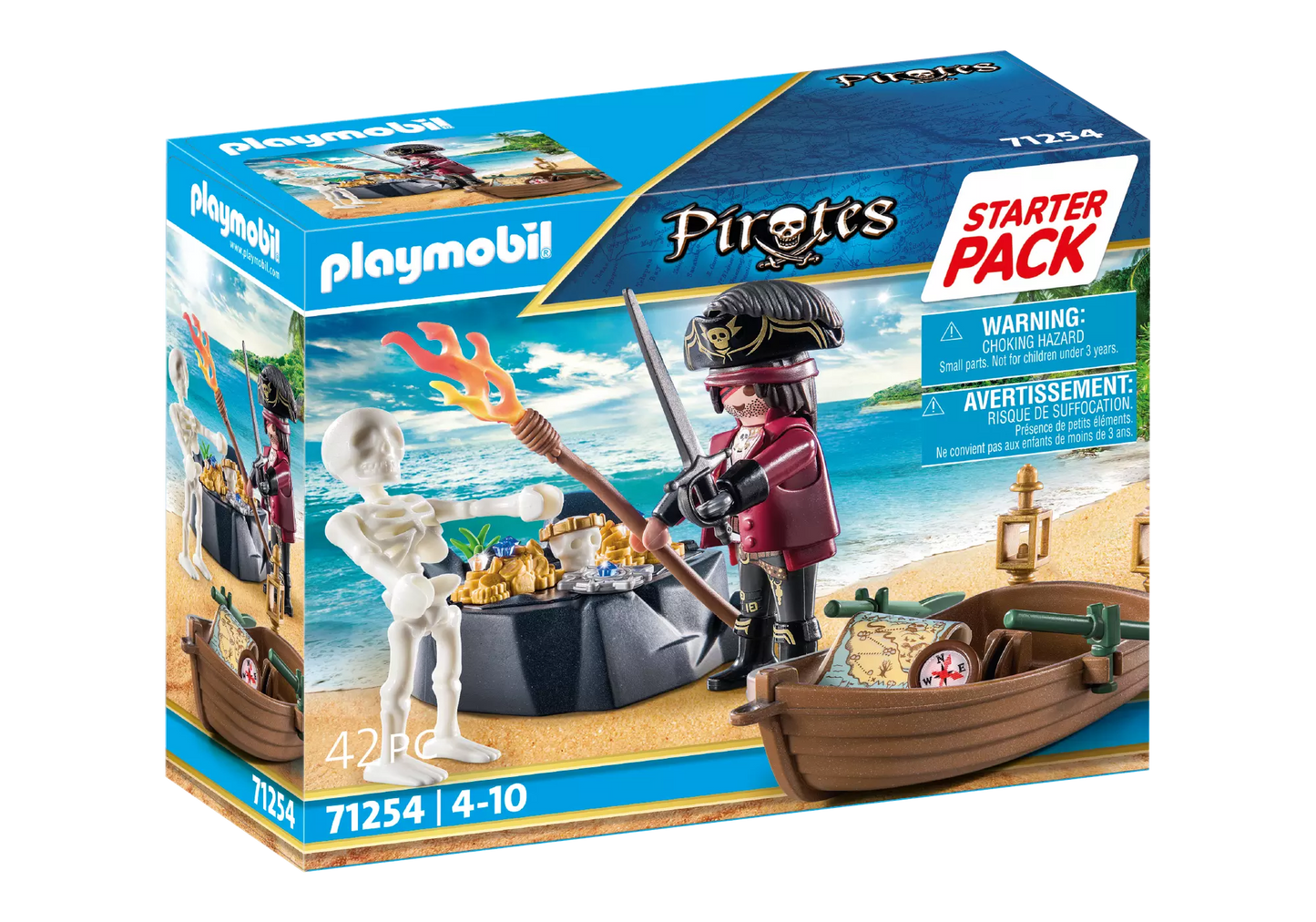 Playmobil 71254 Pirates Starter Pack Pirat mit Ruderboot - plegobil