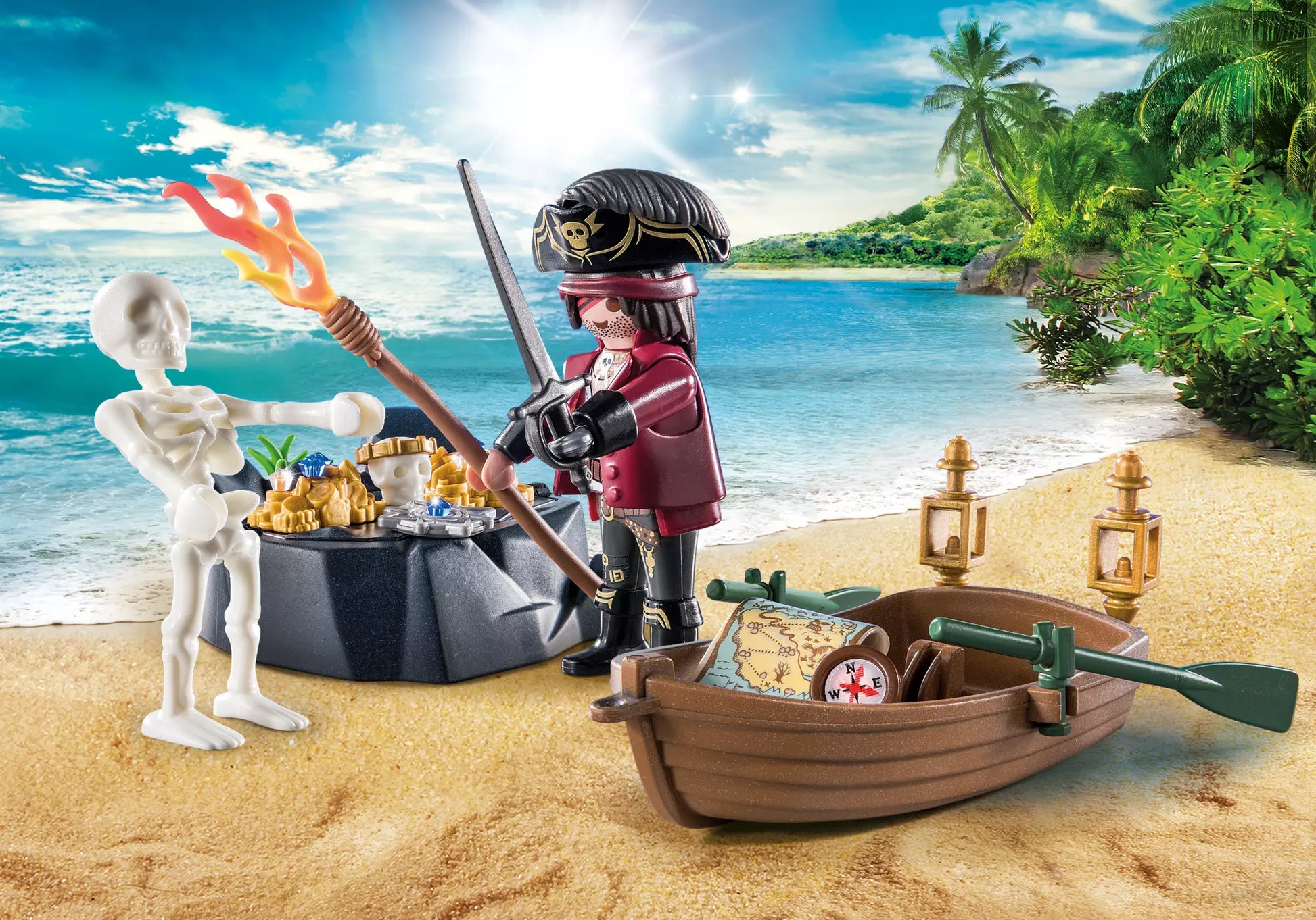 Playmobil 71254 Pirates Starter Pack Pirat mit Ruderboot - plegobil