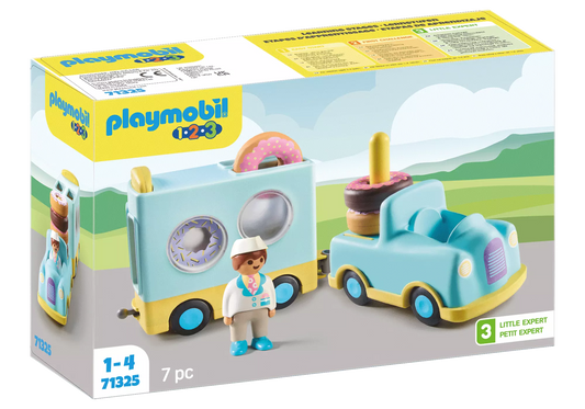Playmobil 71325 1-2-3 Verrückter Donut Truck mit Stapel- und Sortierfunktion - plegobil