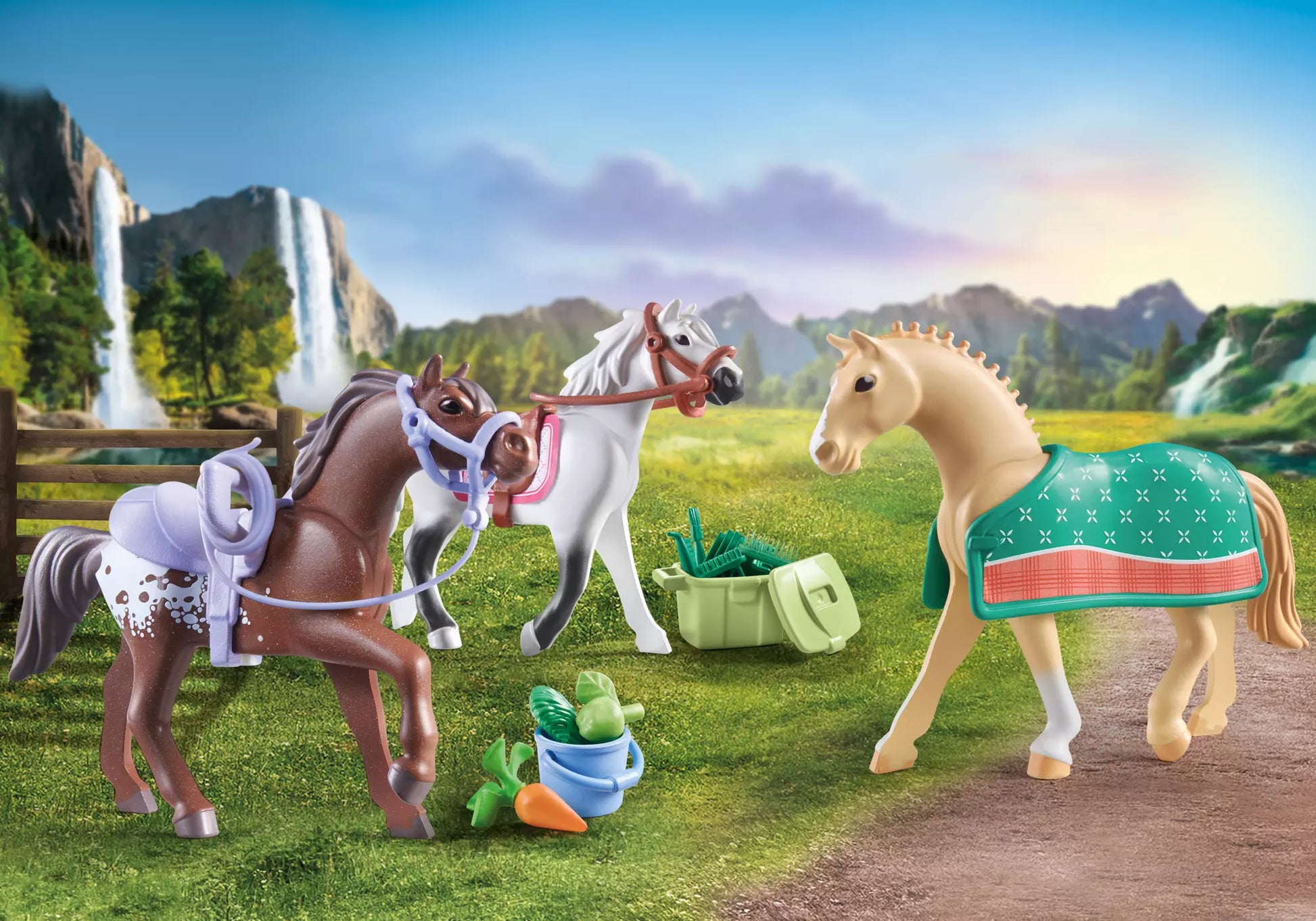 Playmobil 71356 Horses of Waterfall 3 Pferde: Morgan, Quarter Horse & Shagya Araber - plegobil