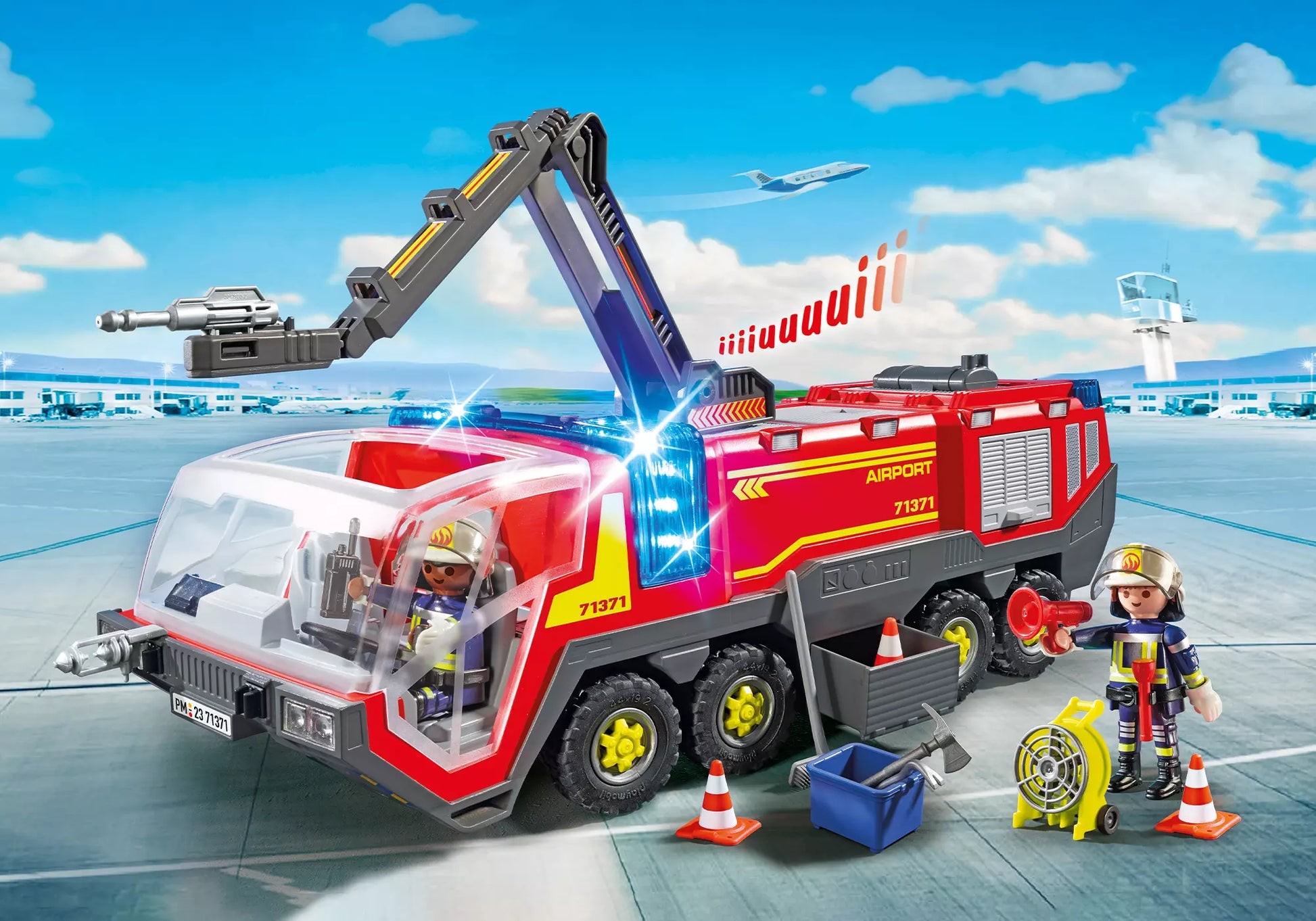 Playmobil 71371 City Action Flughafenlöschfahrzeug mit Licht und Sound - plegobil