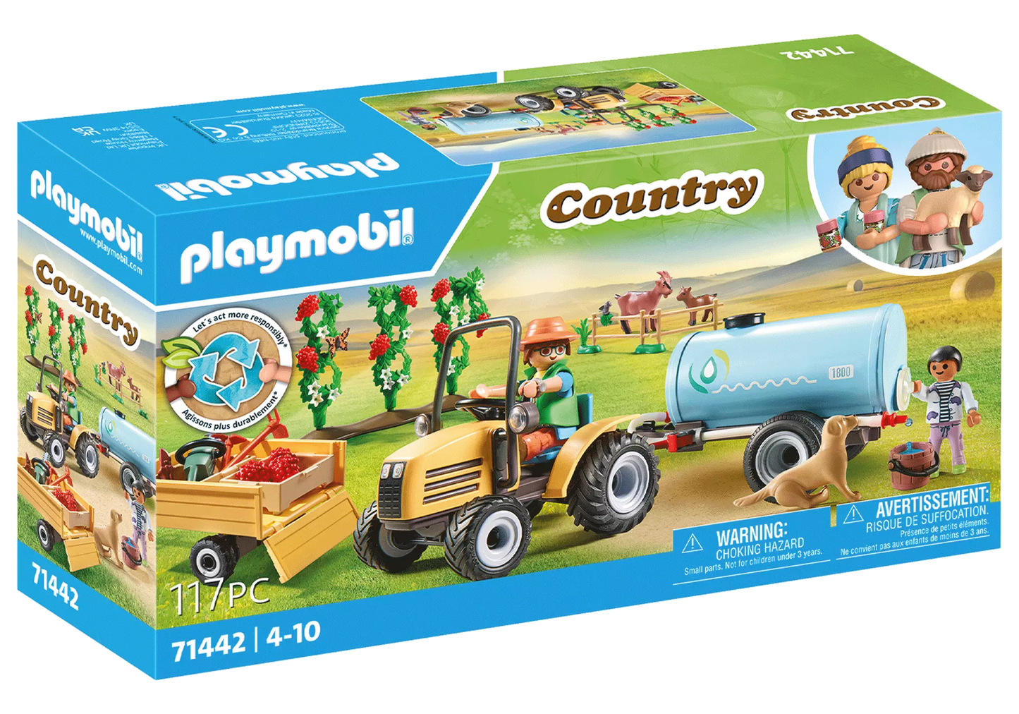 Playmobil 71442 Country Traktor mit Anhänger und Wassertank - plegobil