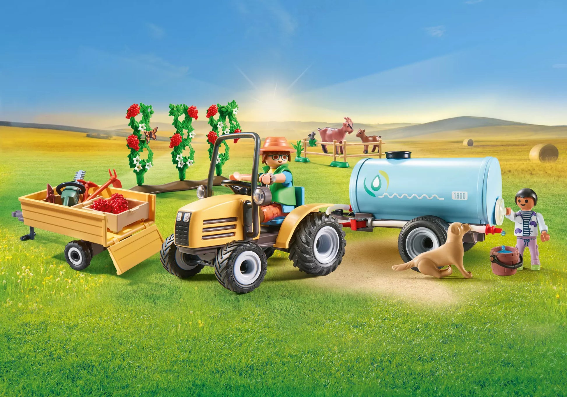 Playmobil 71442 Country Traktor mit Anhänger und Wassertank - plegobil