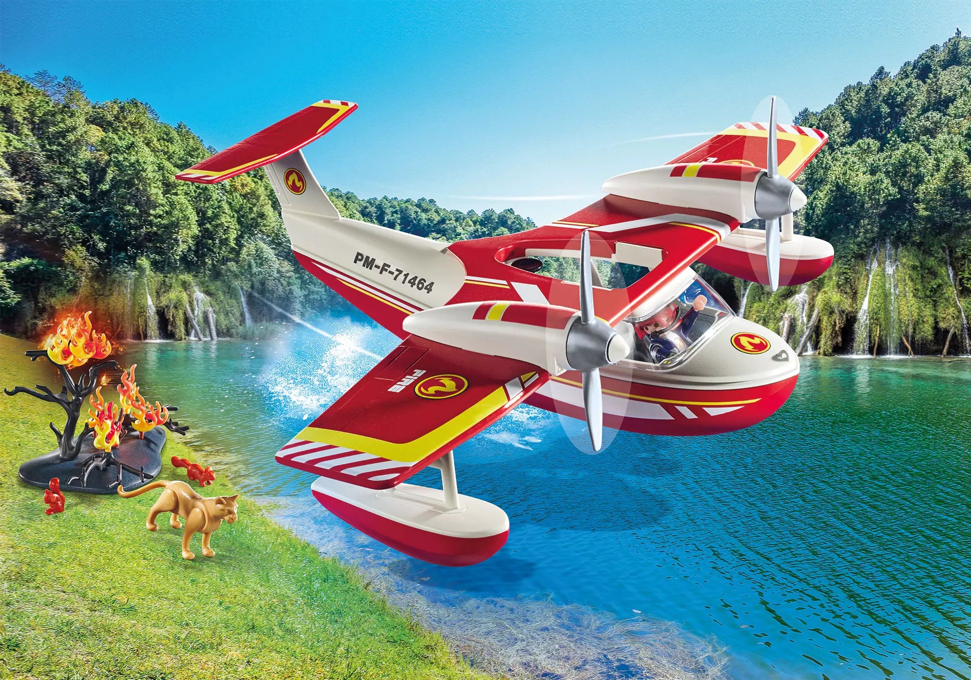 Playmobil 71463 Action Heroes Feuerwehrflugzeug mit Löschfunktion - plegobil