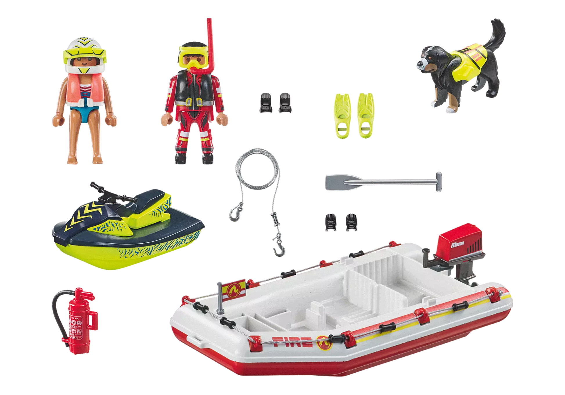 Playmobil 71464 Action Heroes Feuerwehrboot mit Aqua Scooter - plegobil