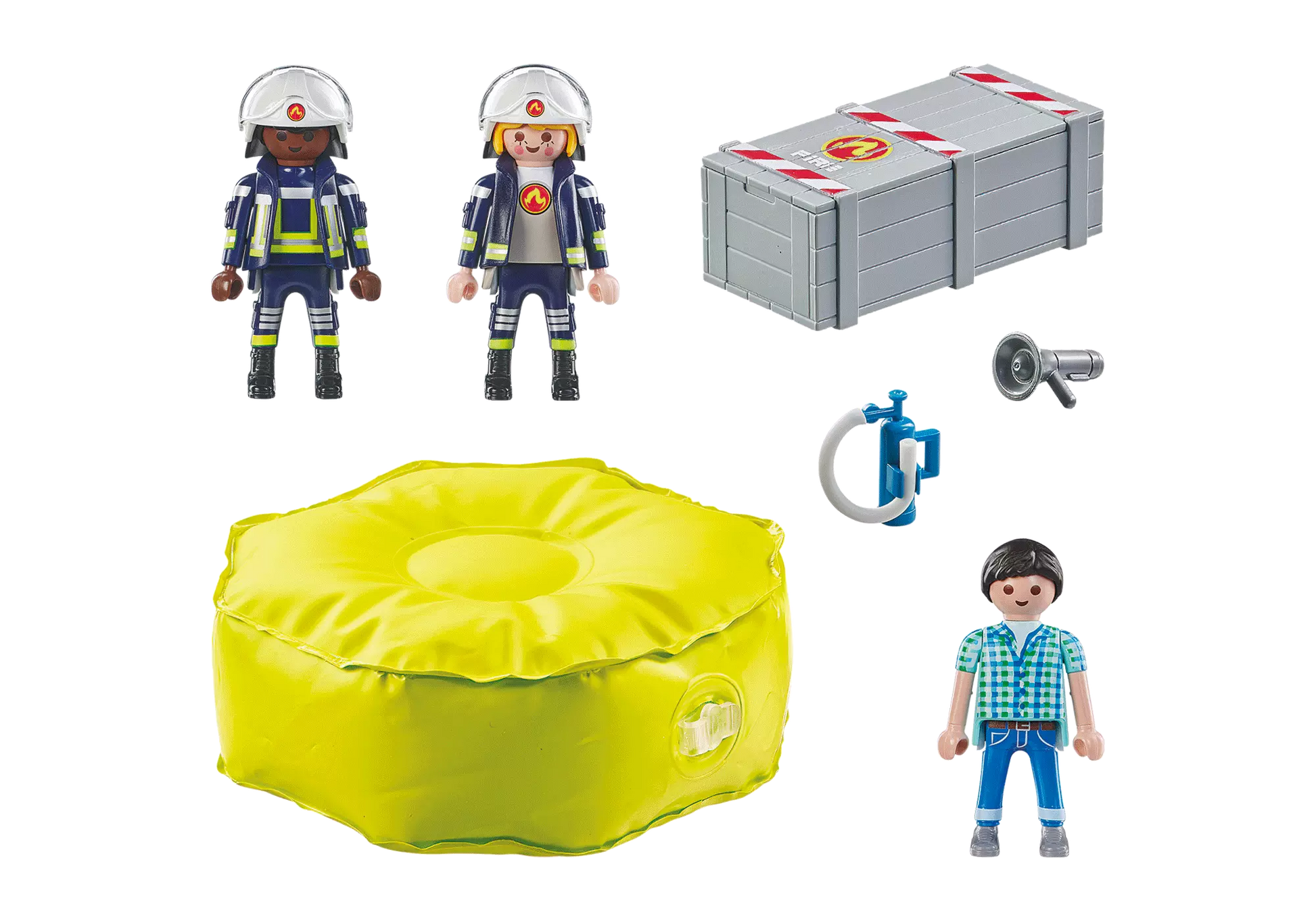 Playmobil 71465 Action Heroes Feuerwehrleute mit Luftkissen - plegobil