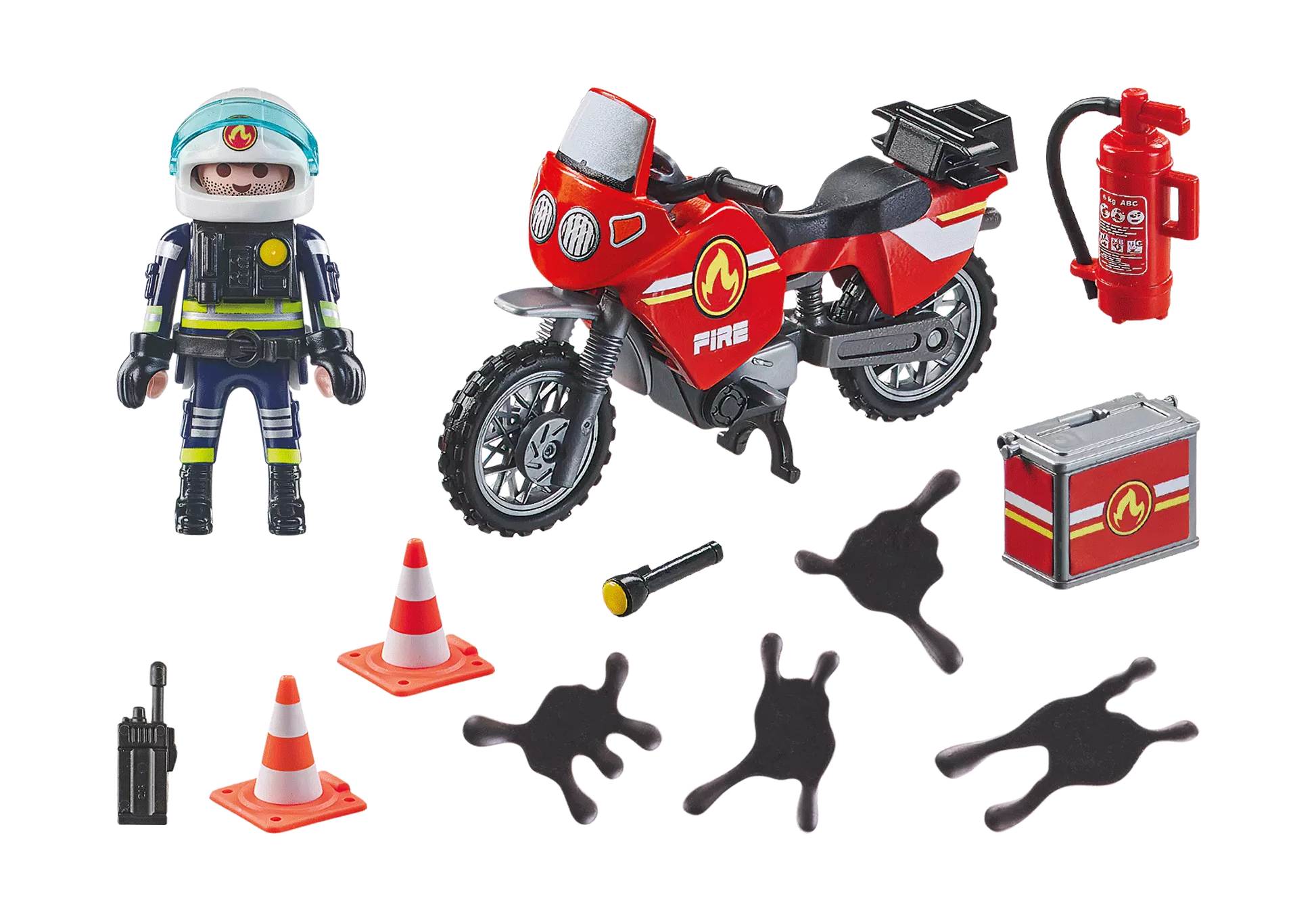 Playmobil 71466 Action Heroes Feuerwehrmotorrad am Unfallort - plegobil