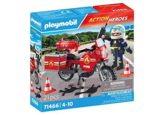 Playmobil 71466 Action Heroes Feuerwehrmotorrad am Unfallort - plegobil