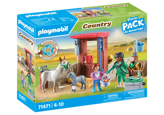 Playmobil 71471 Country Starter Pack Tierarzteinsatz bei den Eseln - plegobil