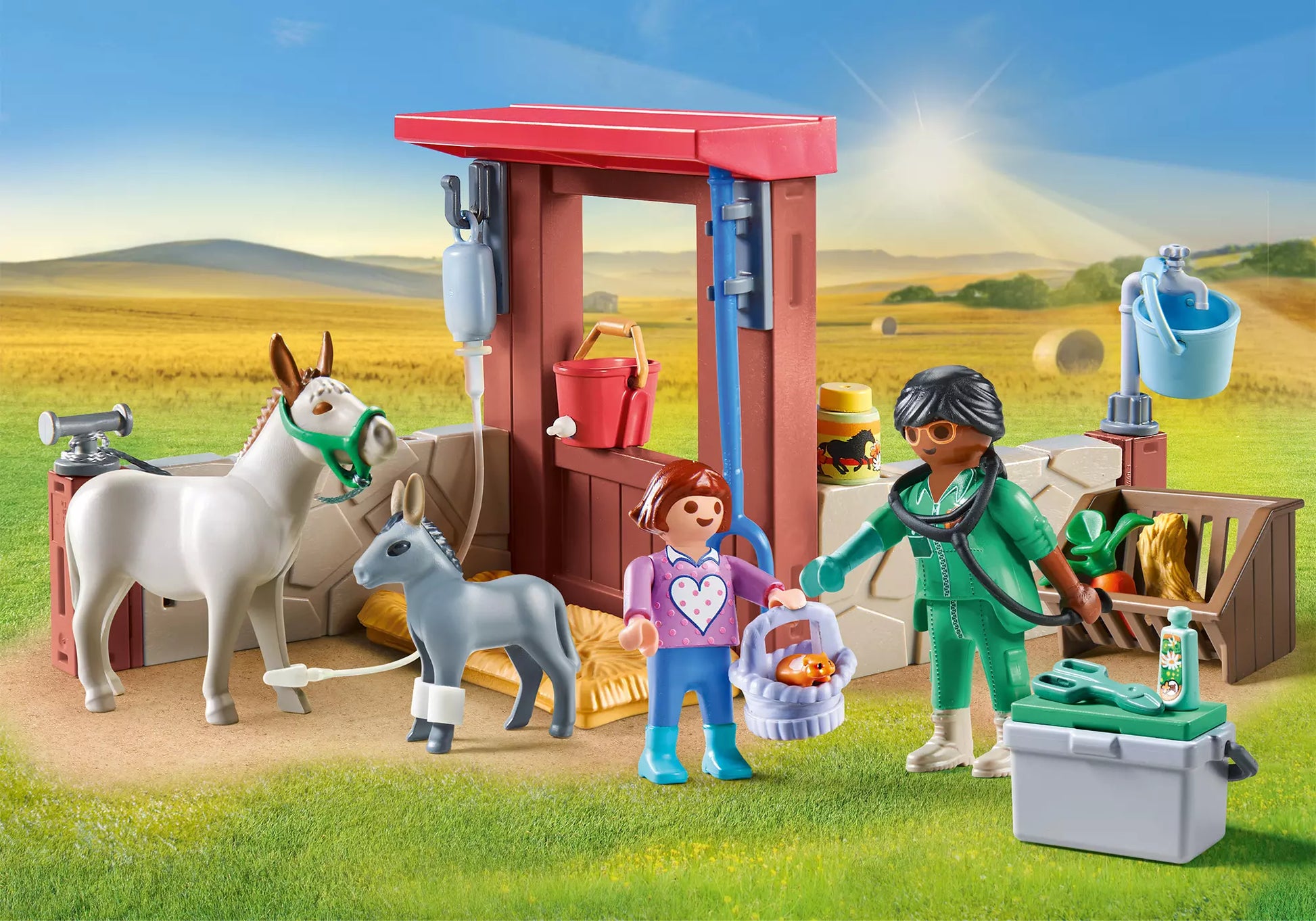Playmobil 71471 Country Starter Pack Tierarzteinsatz bei den Eseln - plegobil