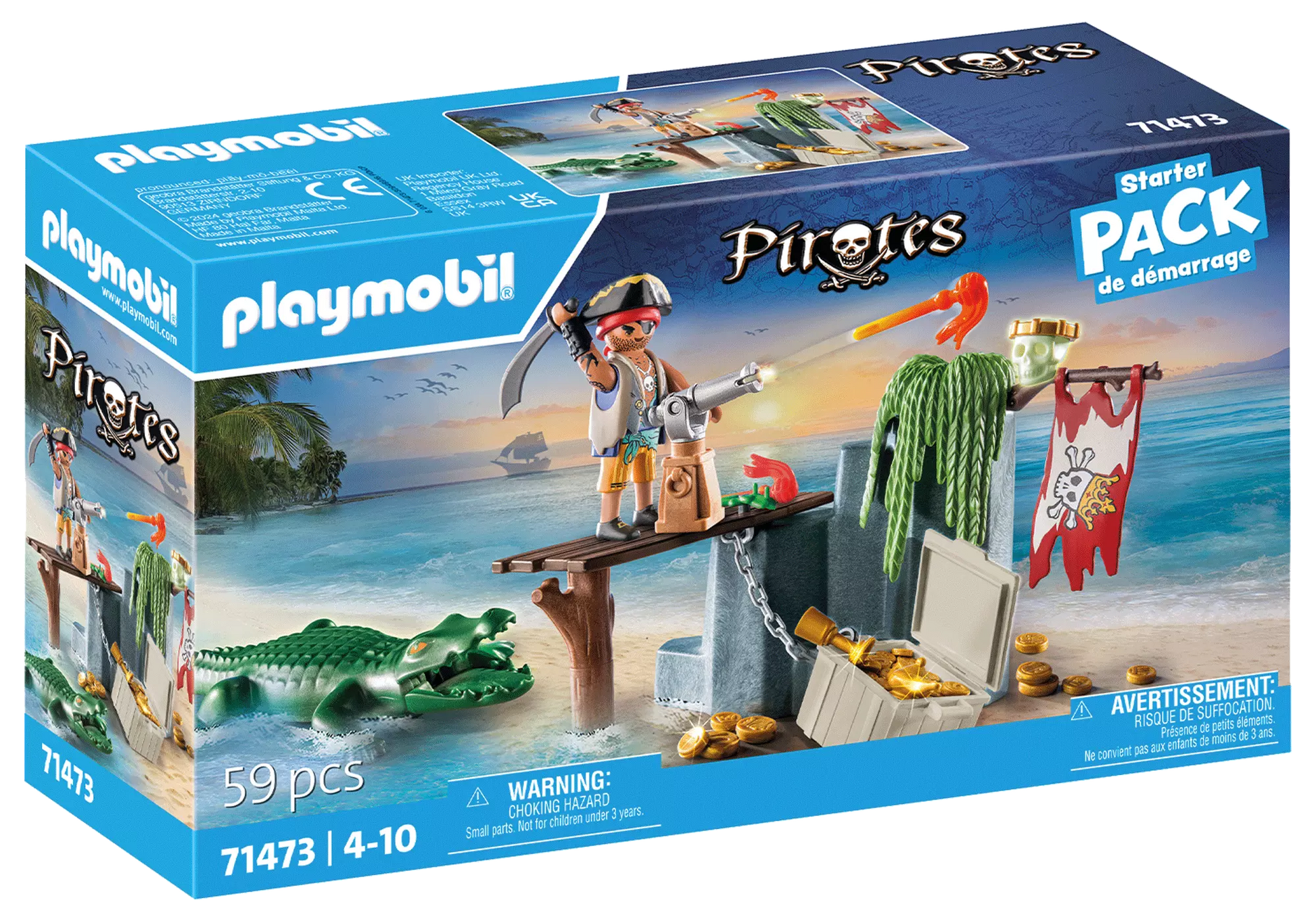 Playmobil 71473 Pirates Starter Pack Pirat mit Alligator - plegobil