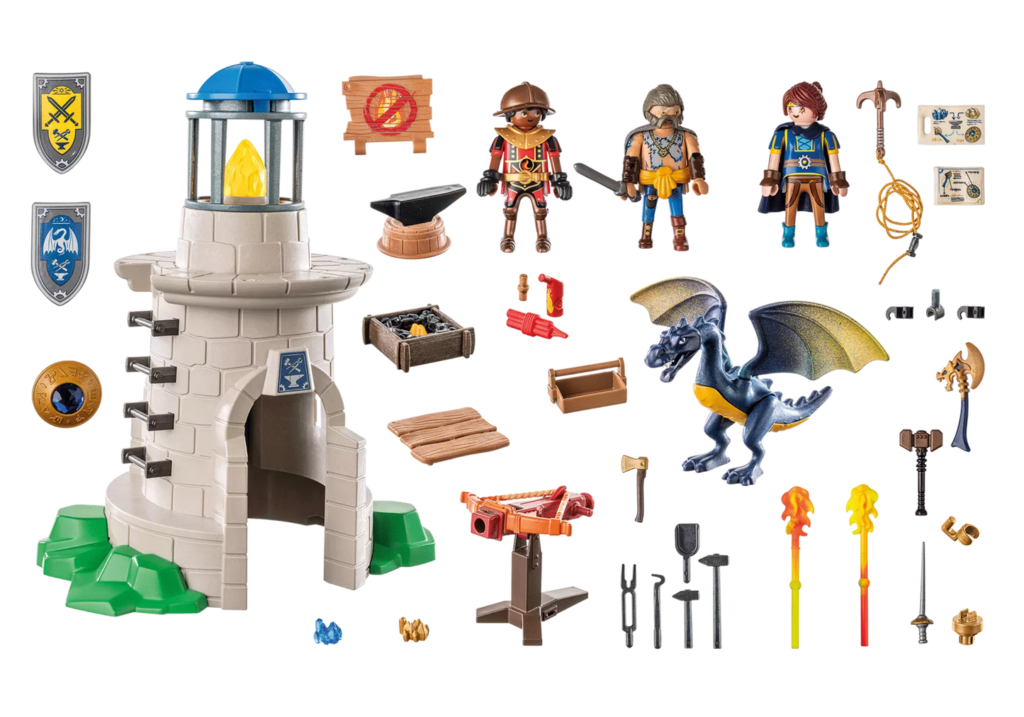 Playmobil 71483 Novelmore Ritterturm mit Schmied und Drache - plegobil