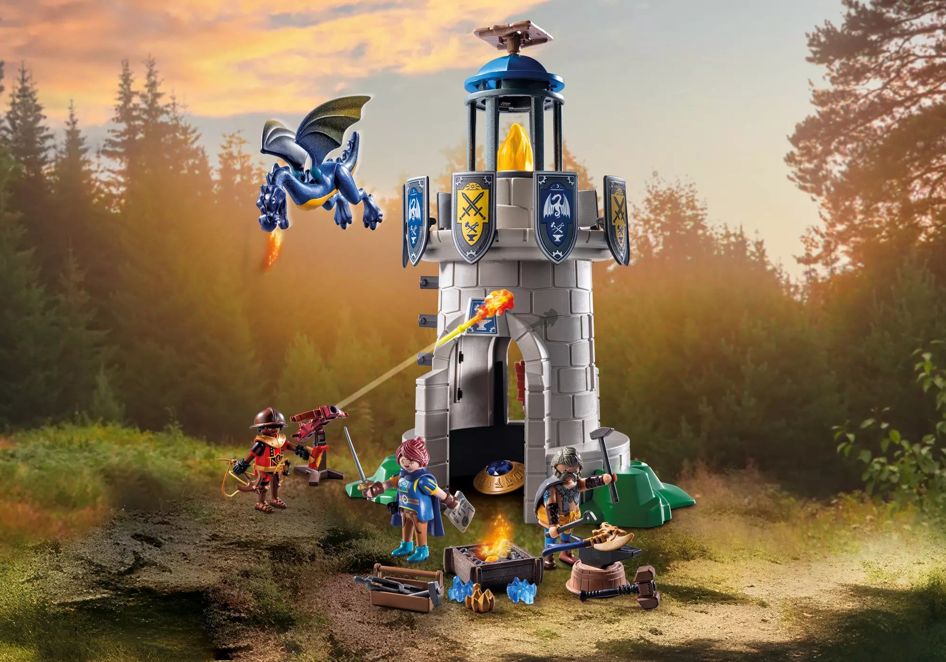 Playmobil 71483 Novelmore Ritterturm mit Schmied und Drache - plegobil