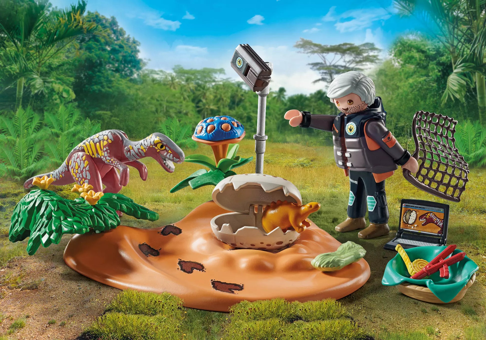 Playmobil 71526 Dinos Stegosaurus-Nest mit Eierdieb - plegobil