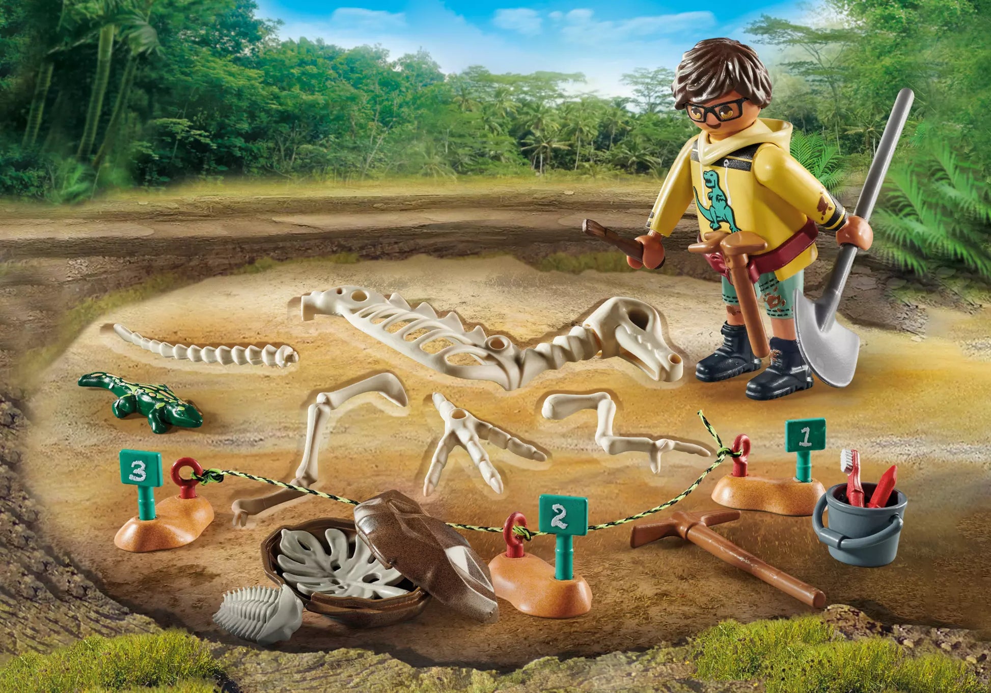 Playmobil 71527 Dinos Ausgrabungsstätte mit Dino-Skelett - plegobil