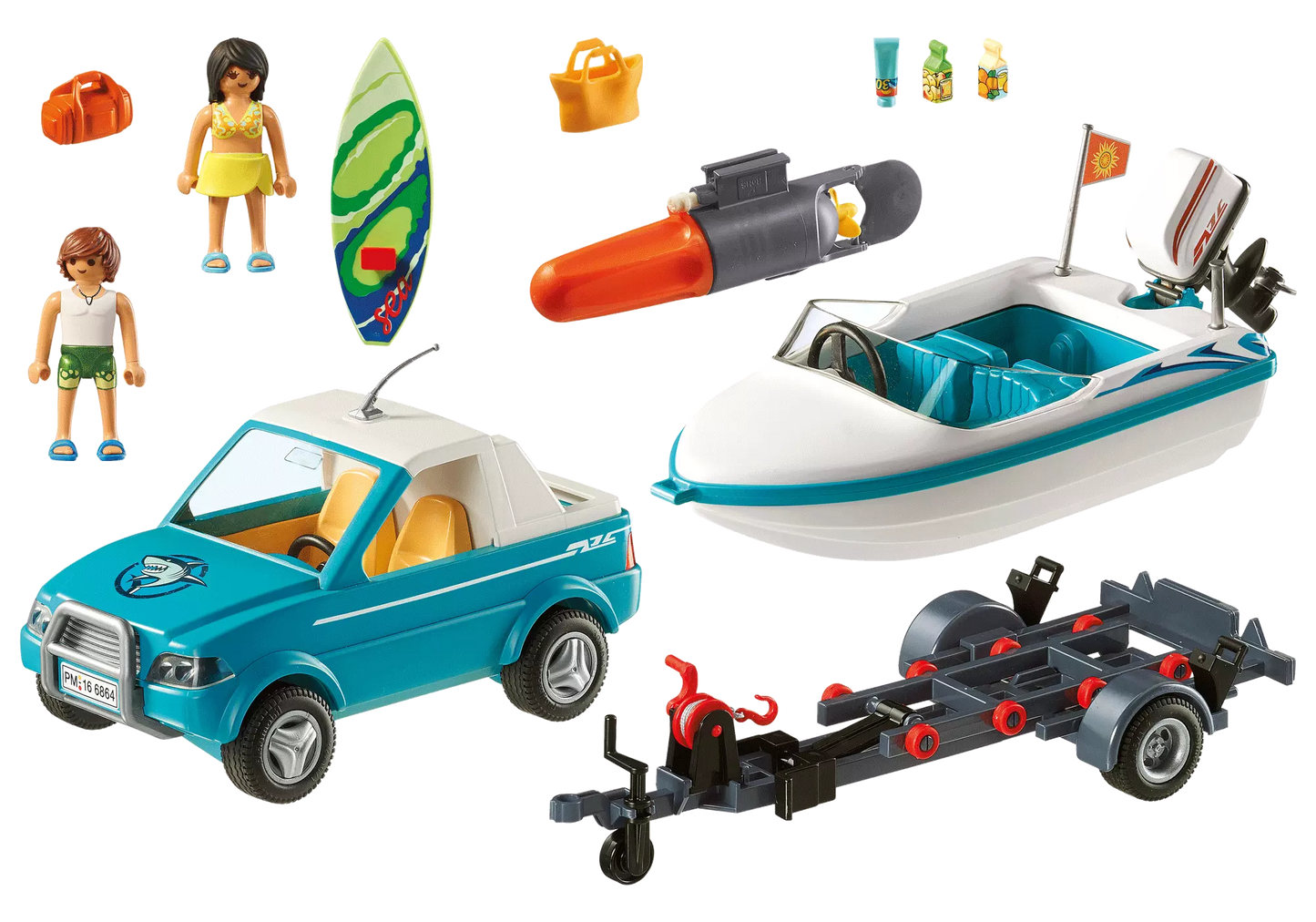 Playmobil 71589 Surfer-Pickup mit Speedboat - plegobil