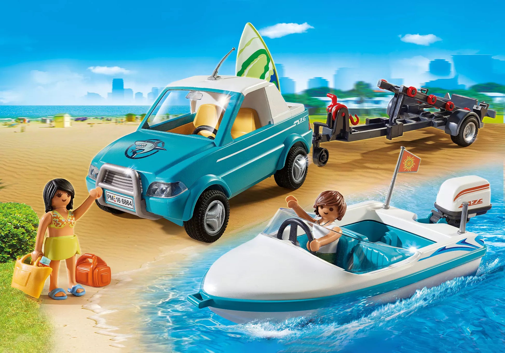 Playmobil 71589 Surfer-Pickup mit Speedboat - plegobil