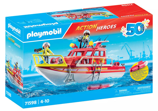 Playmobil 71598 Action Heroes Feuerlöschboot - plegobil