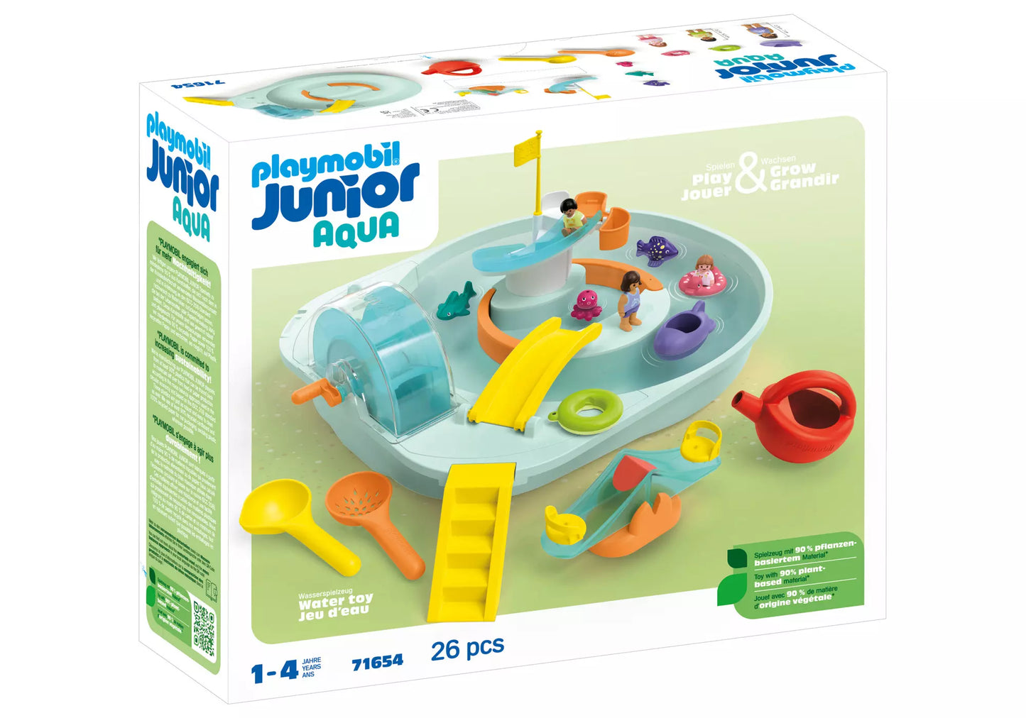 Playmobil 71654 Junior Aqua Wasserbahn mit Wasserspielplatz und Lerneffekten - plegobil
