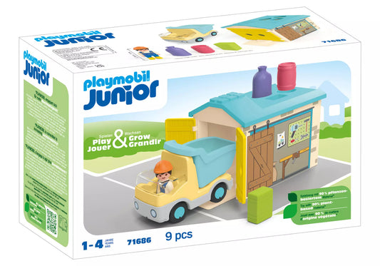 Playmobil 71686 Junior LKW mit Sortiergarage - plegobil