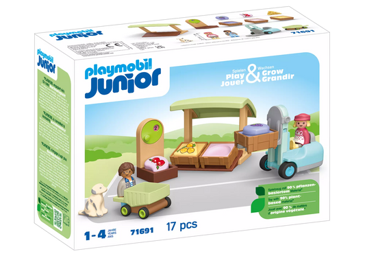 Playmobil 71691 Junior Bio-Marktstand & Gabelstapler - plegobil