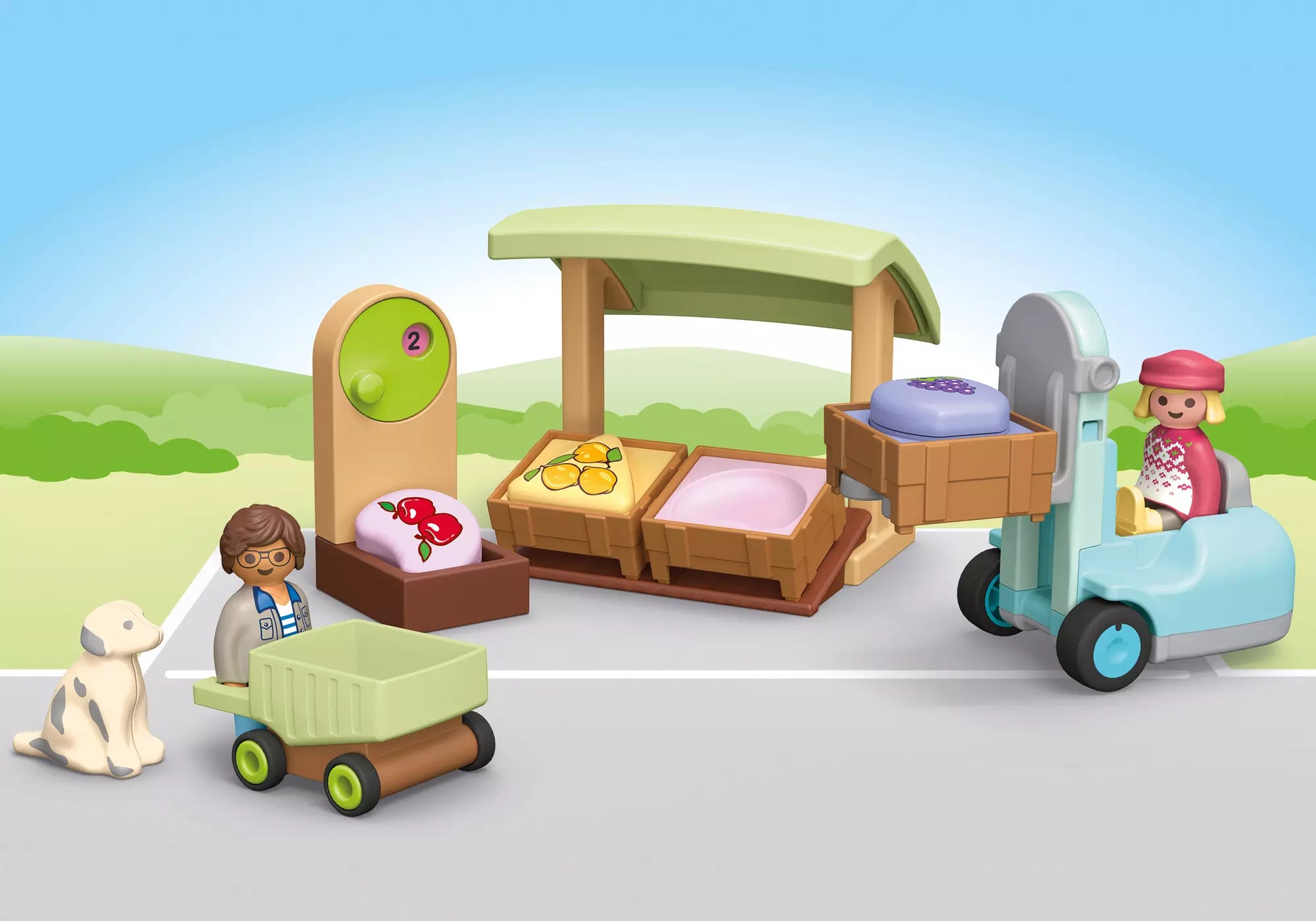 Playmobil 71691 Junior Bio-Marktstand & Gabelstapler - plegobil