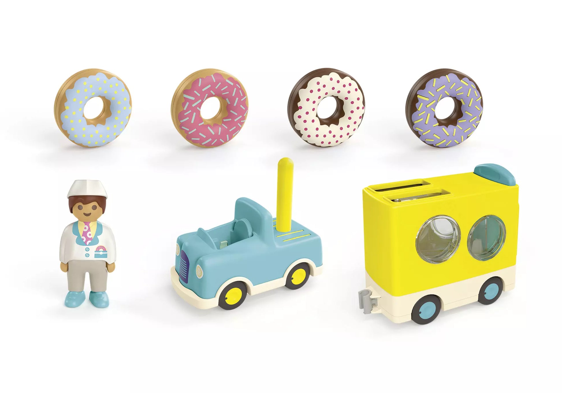 Playmobil 71702 Junior Verrückter Donut Truck mit Stapel- und Sortierfunktion - plegobil