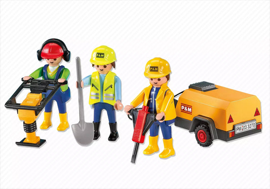 Playmobil 7451 City Action 3 Straßenbauarbeiter (Folienverpackung) - plegobil