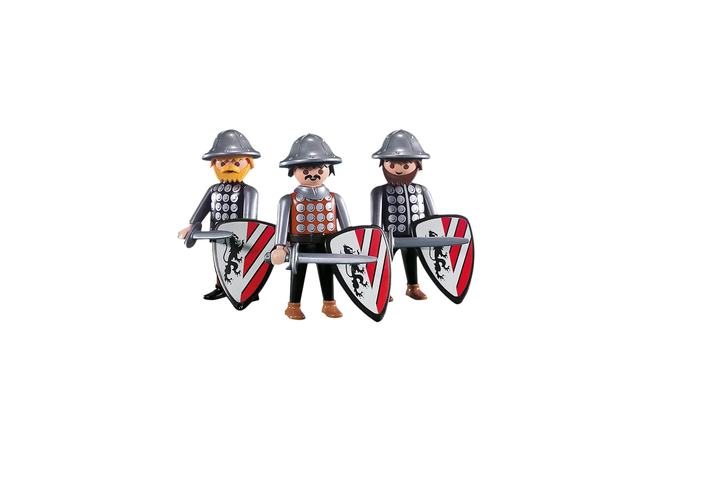 Playmobil 7664 Knights 3 Ritter der schwarzen Löwen (Folienverpackung) - plegobil