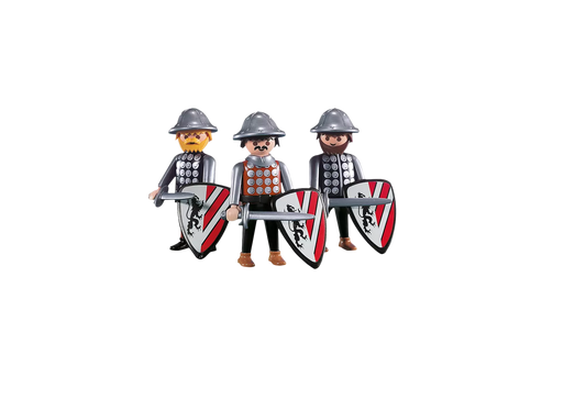 Playmobil 7664 Knights 3 Ritter der schwarzen Löwen (Folienverpackung) - plegobil