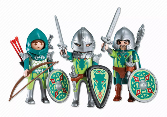 Playmobil 7973 3 grüne Drachenritter (Folienverpackung) - plegobil