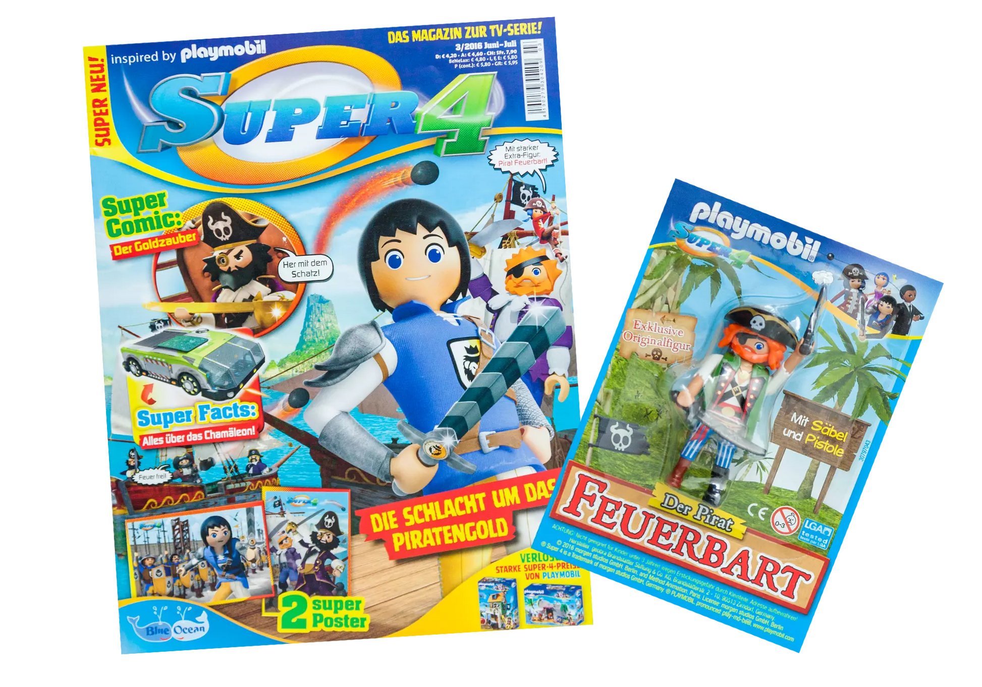 Playmobil 80804 Super 4 Magazin 03/2016 Der Pirat Feuerbart - plegobil