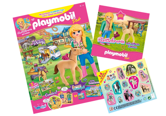 Playmobil 80941 Pink Magazin 3/2024 Reitlehrerin mit süßem Fohlen - plegobil