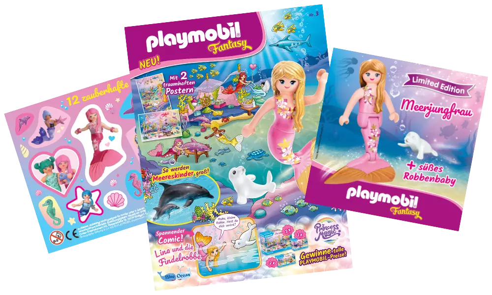 Playmobil 80954 Fantasy Magazin 3/2024 Meerjungfrau und süßes Robbenbaby - plegobil