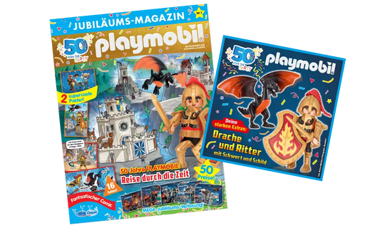 Playmobil 80961 50 Jahre Jubiläum Magazin Drache und Ritter - plegobil